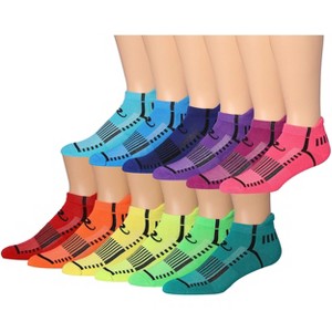 JAMES FIALLO Men's 12-Pairs Running & Athletic Pixel Burst Series Patterned Performance Low Cut Socks - 1 of 1