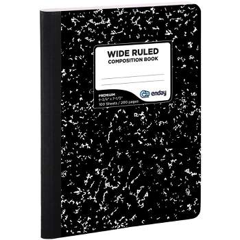 Enday Black Marble Composition Notebook, Wide Ruled, 100 Sheets - Packs