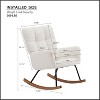 GustoWave Nursery Rocking Chair with High Backrest Armchair, Teddy Fabric Upholstered Glider Rocker Rocking Accent Reading Chair - 2 of 4