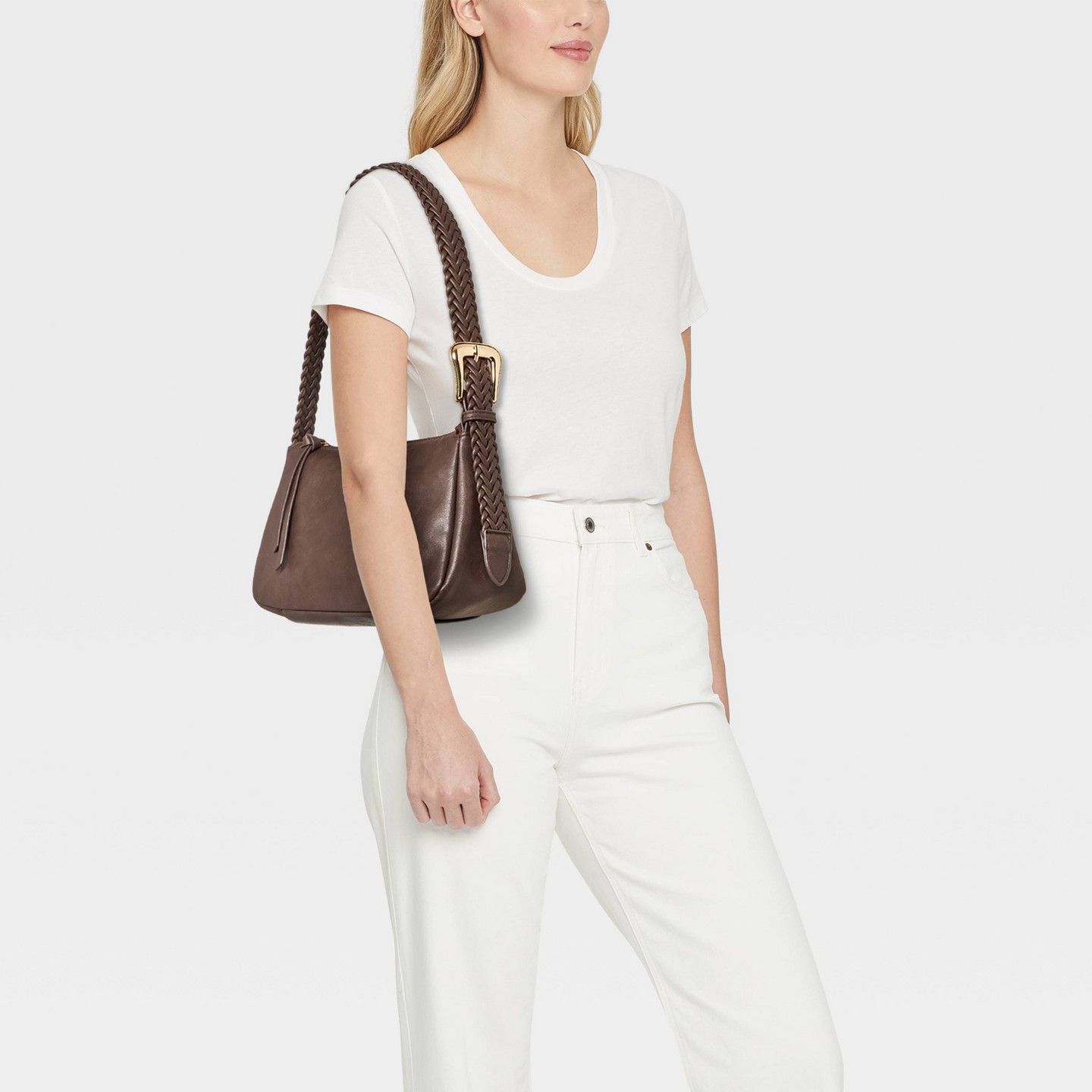 Сумка Universal Thread Faux Suede Soft Belted Shoulder, цвет: Коричневый — фото 2