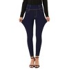 Women's High - Waisted Denim - Look Leggings with Faux Pockets and Contrast Stitching - 4 of 4