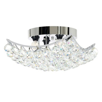 CWI Lighting Queen 4 Light Flush Mount With Chrome Finish