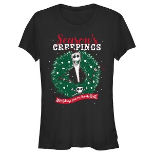 Juniors Womens The Nightmare Before Christmas Jack Season's Creepings T-Shirt - 1 of 4