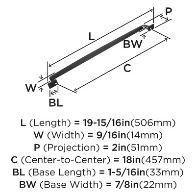 Modern Oil Rubbed Bronze Appliance Pull with Mounting Hardware