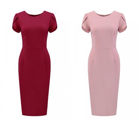 Женские платья INSPIRE CHIC Women's Wear to Work Sheath Petal Sleeve Elegant Office Pencil Dress Small Navy Blue 2 Packs Pink/Red X-Large
