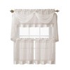 Kate Aurora Complete 4 Piece Linen Leaf Embroidered Complete Kitchen Curtain Set - 2 of 2