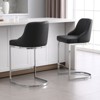 Bekrvio Bar Stools Set of 2, 26” Counter Height with Back - Upholstered PU Leather/Velvet  Steel U-Shaped Base for Kitchen Counter Island - 3 of 4