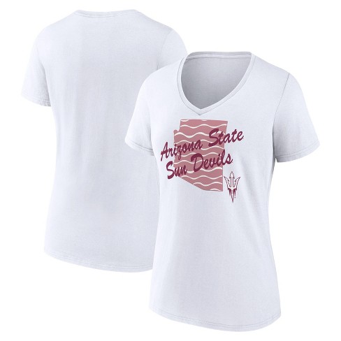 NCAA Arizona State Sun Devils Women's V-Neck White T-Shirt - image 1 of 3