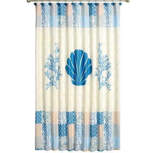 The Lakeside Collection Coral Patch Bath Collection - Shower Curtain - image 1 of 2