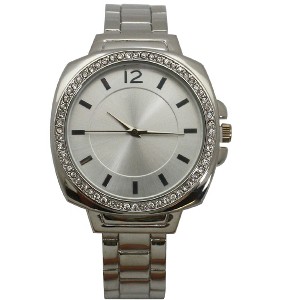 OLIVIA PRATT RHINESTONE DETAIL SQUARE FACE CUFF WATCH - 1 of 4