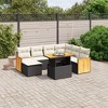 vidaXL 8 Piece Patio Sofa Set with Cushions - Black and Cream - 2 of 4