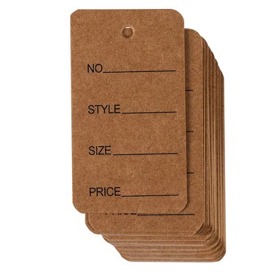 Juvale Price Tags - 1000-Pack Cloth Tags, Garment Tags, Writable Tags, Hang Labels, Size Name Style Tag, Kraft Paper Tag, Natural Brown, 1.5x2.7"