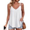Zeagoo Loose Fit Tank Top for Women V Neck Eyelet Embroidery Black Spaghetti Strap Sleeveless Camisole Casual Tank Top - 4 of 4