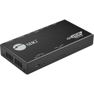SIIG HDMI 2.0 4K HDR over HDBaseT Receiver - 2 Output Device - 198 ft Range - 1 x Network (RJ-45) - 1 x USB - 2 x HDMI Out - 4K - 3840 x 2160