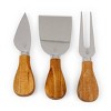 Acacia Round Cheese Board Set - Picnic Time: Charcuterie & Cutting Board, Lightweight Acacia, 7.5" Brown - 4 of 4