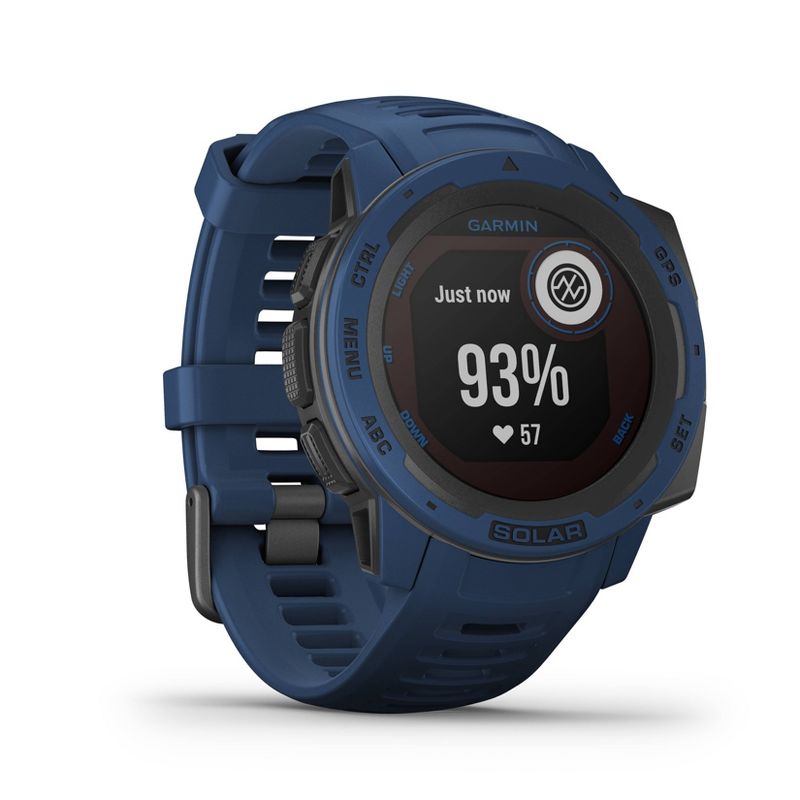 Garmin Instinct Solar Tidal Blue Rugged GPS Smartwatch with Solar Charging, 4 of 12