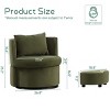 Modern Accent Chair, Round Manual Recliner Chair Sofa, 360-Degree Swivel Chair with Ottoman, Olive Swivel Chair with Storage Seatbase-Coolbibila - 4 of 4