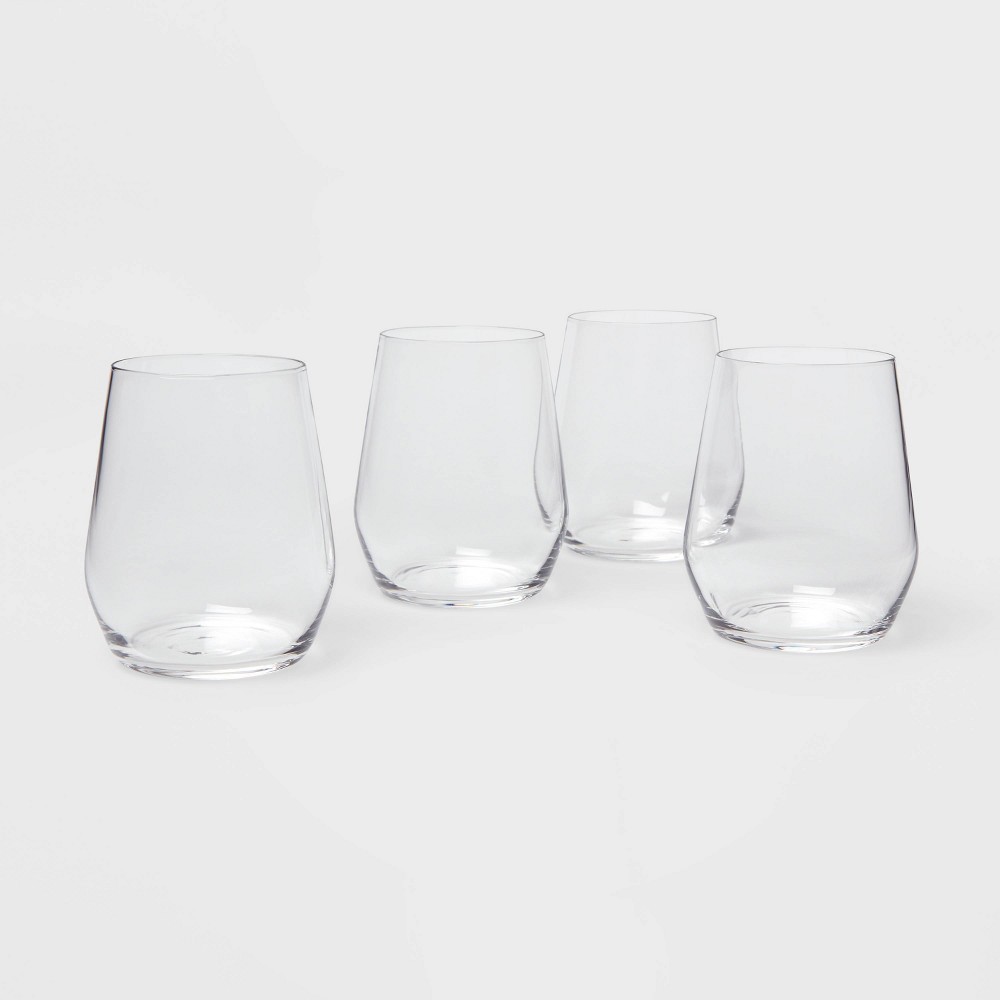 Photos - Glass 12oz 4pk  Atherton Stemless Wine es - Threshold™