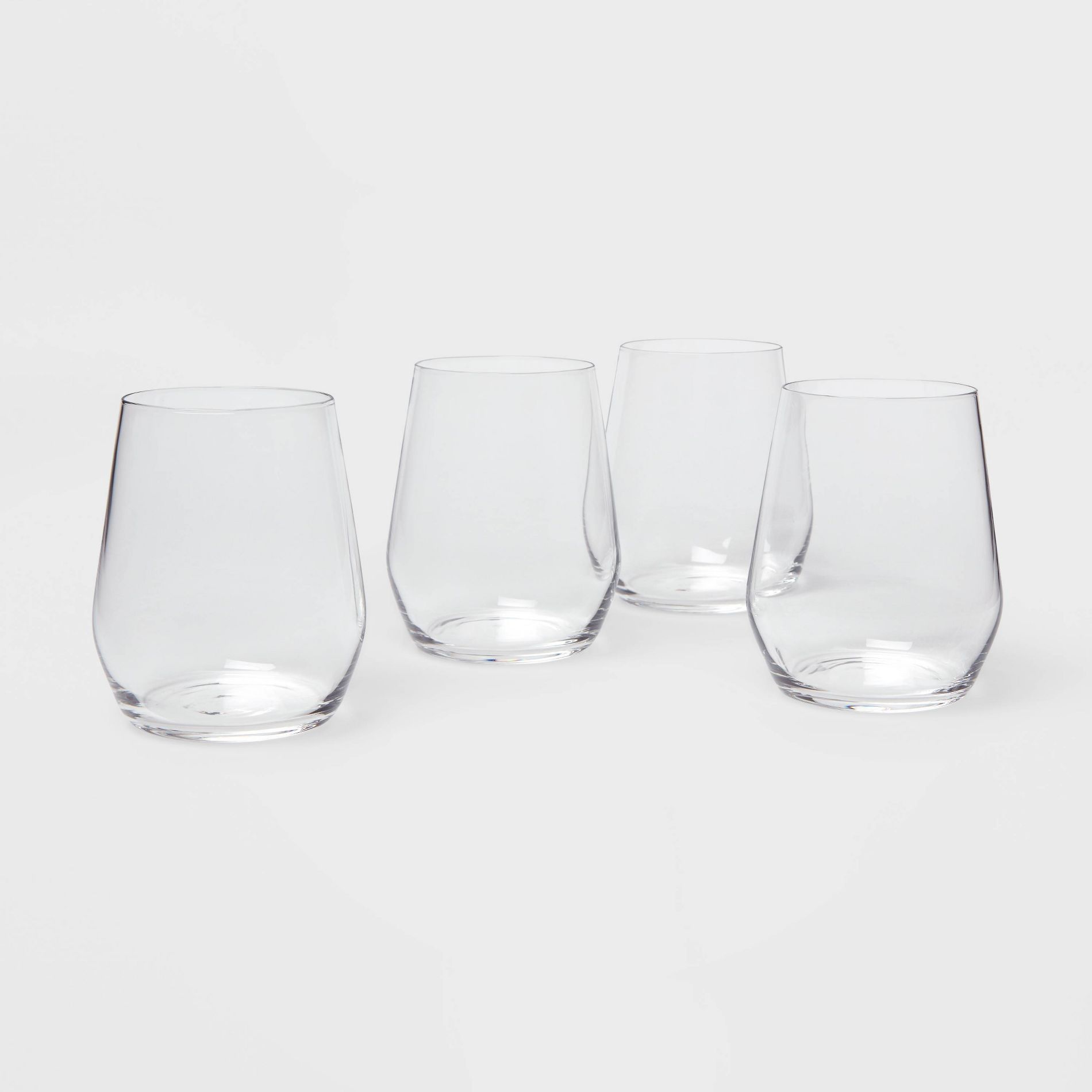 12oz 4pk Glass Atherton Stemless Wine Glasses - Threshold™: Traditional, Dishwasher-Safe, BPA & Lead-Free Drinkware