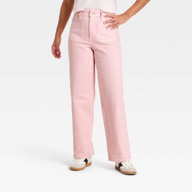 Women's Highest-Rise Sailor Straight Jeans - Universal Thread™ Pink 00