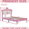 BABYYER Full Size Upholstered Bed Frame, Modern Princess Platform Bed with Adjustable Crown Headboard, No Noise for Girls - 4 of 4