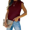 Clearlove Women's Mock Neck Knit Sweater Vest Sleeveless Casual Trendy Summer Ribbed Pullover Tank Tops - 3 of 4