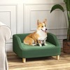 PawHut Pet Sofa Dog Bed, Dog Couch for Small and Medium-Sized Dogs and Cats with Washable Cushion, Anti-Slip Pads, Dark Green - 3 of 4