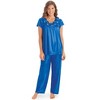 Collections Etc Rose Trim Short Sleeve Pajama Set - 4 of 4