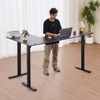 VEVOR L Shaped Desk, Electric Adjustable Height Corner Gaming Desk with Dual Hooks, Heavy Duty Carbon Steel L-Shaped Computer Table, Black - 2 of 4