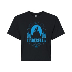 Women's - Disney Princess - Cinderella Silhouette Cropped Graphic T-Shirt - 1 of 4