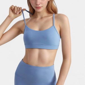 Anna-Kaci Active Women's Scoop Neck Sports Bra Top with Adjustable Thin Straps and Seamless Lightweight Fabric - 1 of 4