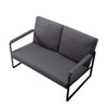 Vynxaria Blue/Dark Gray/ Yellow Accent Chair for One + Double, Metal Armrests & Foam Padding, Ideal for Living, Bedroom, Study Areas - 2 of 4