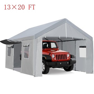 Car Canopy Garage Boat Party Tent With Ventilated Windows & Roll-up Doors - 1 of 4