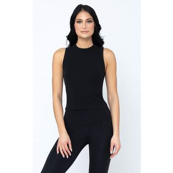 Yogalicious Jersey Fitted Mock Neck Tank Top