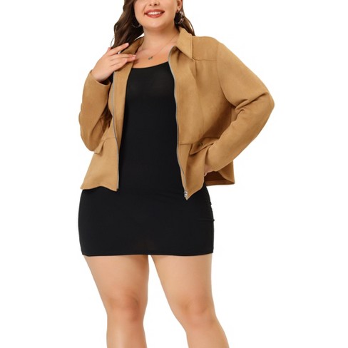 Agnes Orinda Women's Plus Size Fluffy Jacket Open Front Cropped Faux Fur  Winter Jackets Black 4x : Target