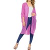 LA LEELA Women's Open Front Solid Sheer Beach Button Down Swimwear Cover ups Casual Duster for Women Beachwear Cardigan for Women - 2 of 4