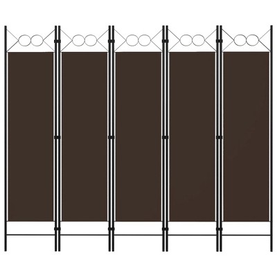 vidaXL 5-Panel Room Divider Brown 78.7 inches x70.9 inches