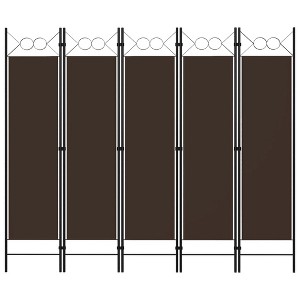 vidaXL 5-Panel Room Divider Brown 78.7 inches x70.9 inches - 1 of 4