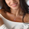 EVERLY JEWELRY | Sterling Silver 0.06 CT Diamond TW & 2 4/5 CT TGW Created Ruby Heart Pendant With Chain - 4 of 4