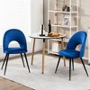 Tangkula Dining Chair Set of 4 Velvet Upholstered Side Chair w/ Metal Base for Living Room - 3 of 4