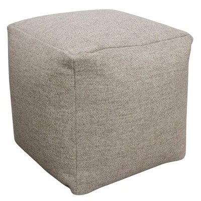 Moti Remi Pouf in Handwoven Contemporary Silver Wool