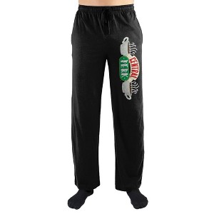 Friends Sitcom Central Perk Mens Black Sleep Pajama Pants - 1 of 2