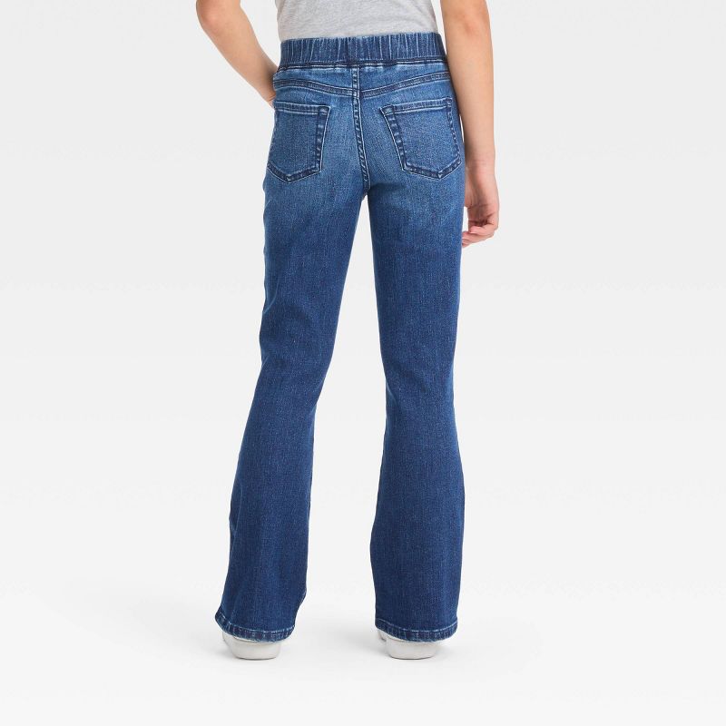 Girls' Mid-Rise Pull-On Flare Jeans - Cat & Jack™, 3 of 5