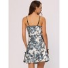 cheibear Women's Summer Satin Cami Mini Spaghetti Lingerie Nightdress - 3 of 4