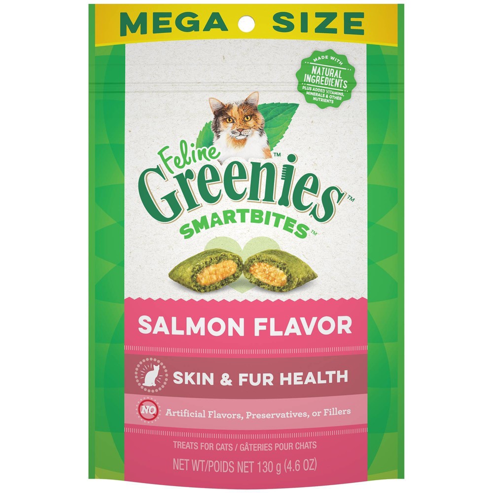 Photos - Cat Food Greenies Smartbites Skin and Fur Health Salmon Flavor Cat Treats - 4.6oz 