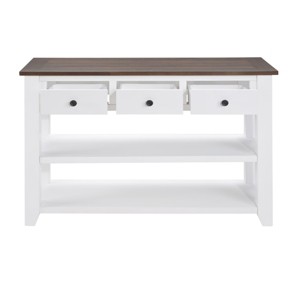 GlasFlength Console Tables Retro Design Console with Two Open Shelves Table Entryway Table Display Shelf for Room, White, 44.02"*14.96"*30" - 1 of 4