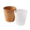LunaLulinlk Rattan Bathroom Wastebasket Indoor Trash Cans Brown - 3 of 4