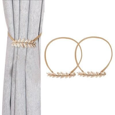 Unique Bargains Metal Curtain Holdback Gold Tone 2 Pcs