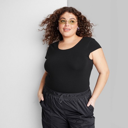 ladies black t shirt plus size