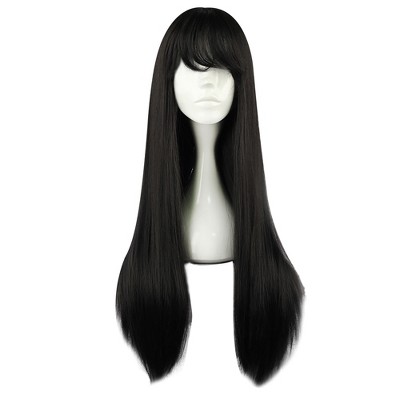Unique Bargains Women Human Hair Wigs 28" with Wig Cap